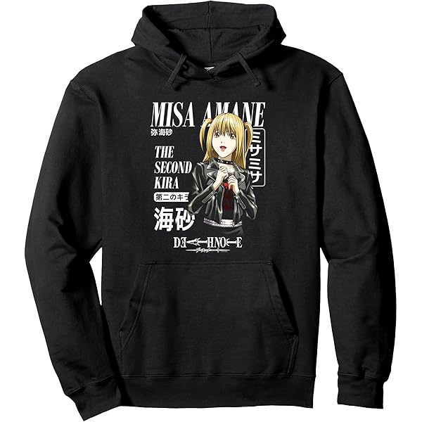 Amazon.com: Death Note Misa with Bright Pink Logo Anime Pullover