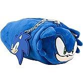 AI ACCESSORY INNOVATIONS Sonic The Hedghog Soft Plush Multi-Function Storage Case, Sonic Plush Bag Charm with 3D Features, Blue