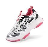 DREAM PAIRS Kids Girls Sneakers Jelly Sole Lace up