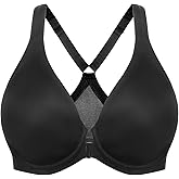 MELENECA Women's Racerback Front Closure Bras Plunge Unlined Full Coverage Seamless Underwire Bra
