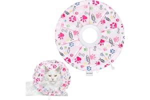 FAYOGOO Cat Cone Collar Soft - Adjustable Cat Recovery Collar Kitten Cones After Surgery - Waterproof Soft Cone for Cats to Stop Licking