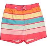 RUGGEDBUTTS Boys UPF50+ Sun Protection Striped Color Block Swim Trunks