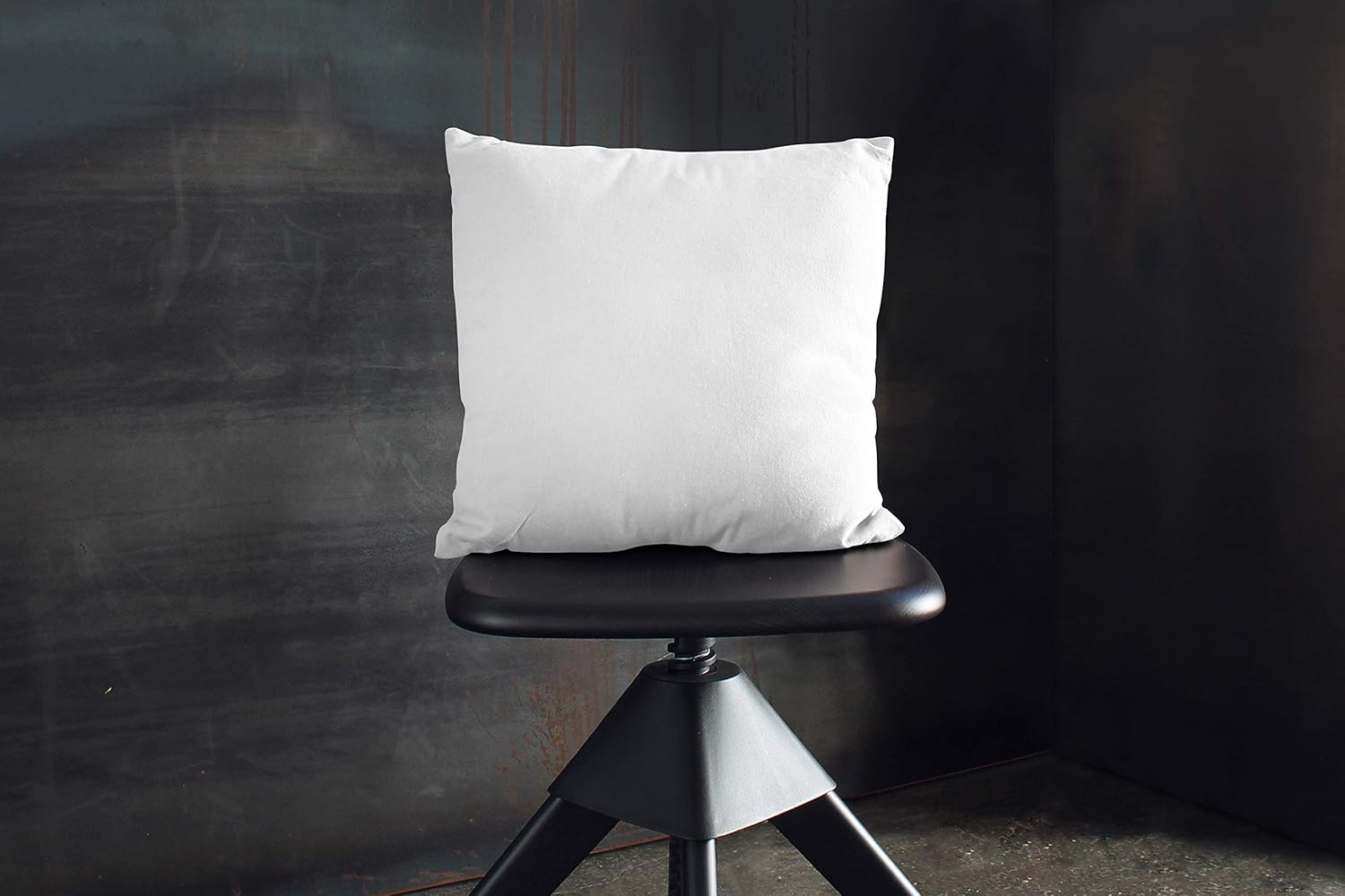 Encasa Homes Throw Pillow Cover 2pc Set - White - 20 x 20 inch Solid Dyed Cotton Canvas Square Accent Decorative Cushion Case for Couch Sofa Chair Bed & Home: Home & Kitchen