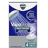 Vicks VapoShower Max Tablets, Non-Medicated Eucalyptus Shower Steamer Tablets, Menthol, Aromatherapy, 4ct