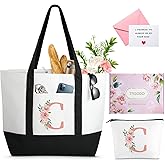 TRSODD Mothers Day Gifts for Mom Large Tote Bag and Makeup Bag Birthday Gifts for Women Wife Grandma Daughter Sister Friends Bridesmaid C