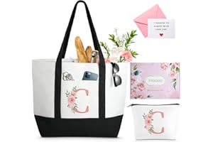 TRSODD Mothers Day Gifts for Mom Large Tote Bag and Makeup Bag Birthday Gifts for Women Wife Grandma Daughter Sister Friends Bridesmaid C
