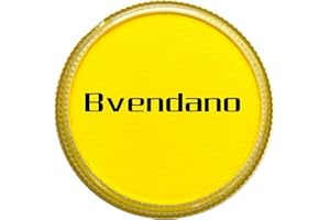 BVENDANO 30g Professional Face Paint Water Based Single Color Cake Makeup Body Paint for Adults, Kids, SFX (Yellow)