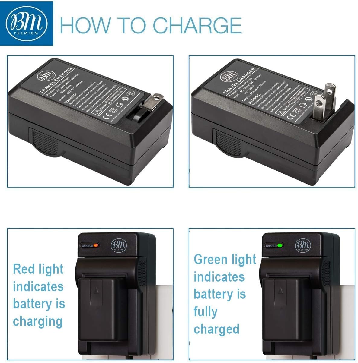 BM Premium VW-VBT190 Battery and Battery Charger for Panasonic HC-V800K, HC-VX1K, HC-WXF1K, HCV510, HCV520, HC-V550, HC-V710, HC-V720, HC-V750, HC-V770, HC-VX870, HC-VX981, HC-W580, HC-W850, HC-WXF991 : Camera & Photo