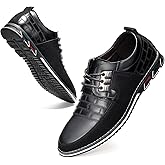 Mens Dress Shoes Casual Business Oxford Derby Orthopedic Leather Shoes Simple Lace-up Walk Loafers Flats Shoes for Men