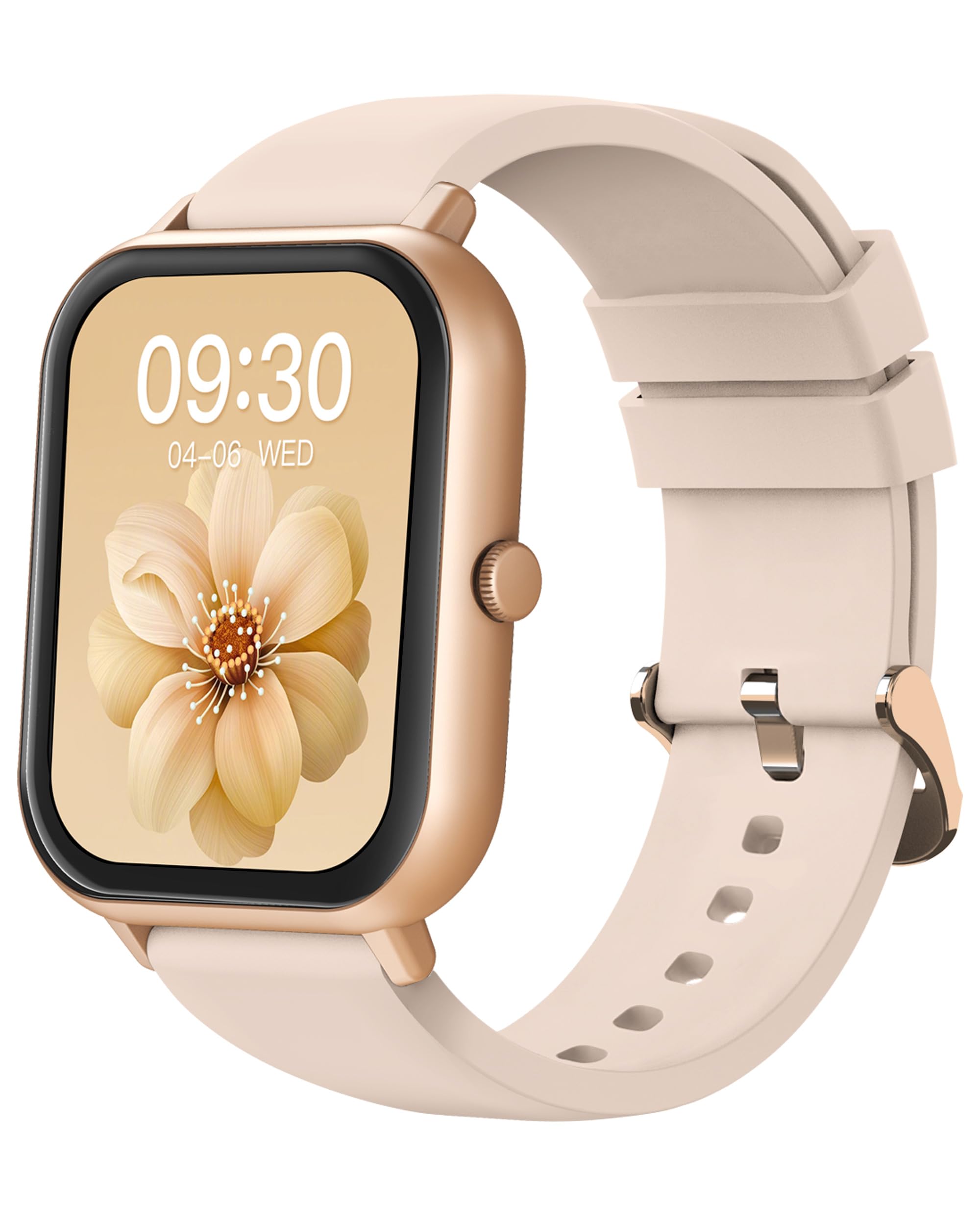 MONOMAM Classic スマートウォッチ レディース iphone対応 アンドロイド対応 小さめ バンド幅20mm メンズ 活動量計 Line 着信通知（BEIGE）商品画像