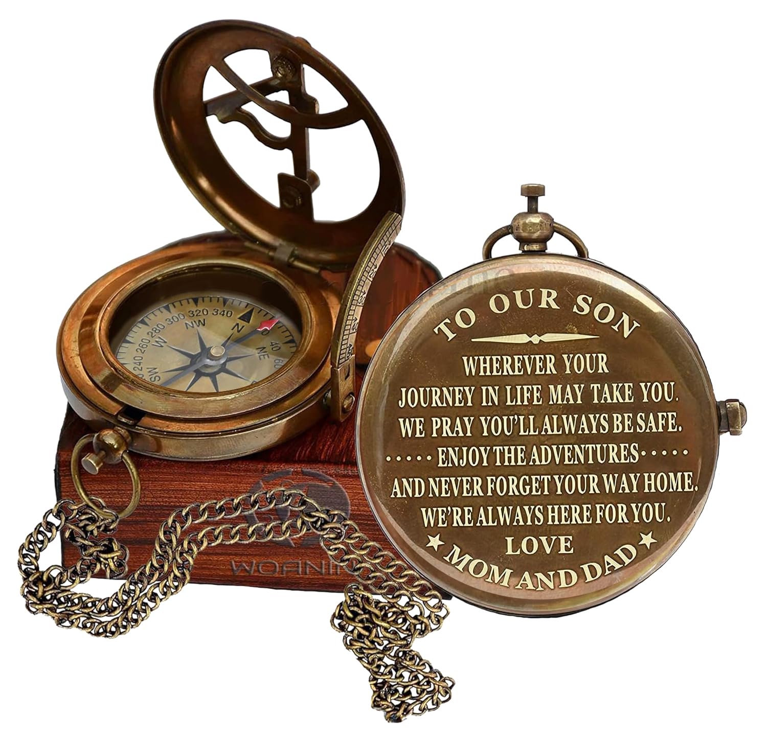 Personalized Compass,Gift for Husband,Son,to My Man, to Our Son,to My Fiancé,Dad,Boyfriend,for Customized Compass (Our Son- Mom and Dad)