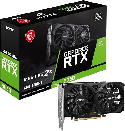 MSI GeForce RTX 3050 Ventus 2X E 6G OC Graphics Card 6GB GDDR6 PCIe 4.0