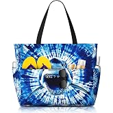 Klamklovf Waterproof Chicken Beach Totes Bags with Zipper Extra Large Beach Bag for Women Pool Bags with Wet Compartment