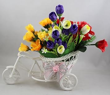 Buy Odishabazaar Vase Cycle Shape Flower Pot With Flowers Flower