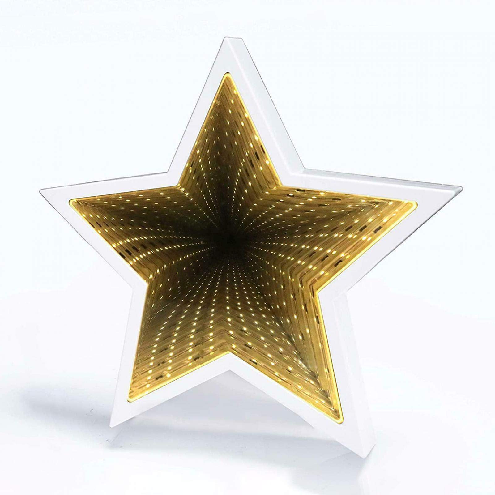 POHOVE LED Infinity Tunnel Lamp - Star Tunnel Lights 3D Mirror Night Lamp Lighted Marquee Wall Decor for Home, Movie Nights, Stage Props, Party Favor