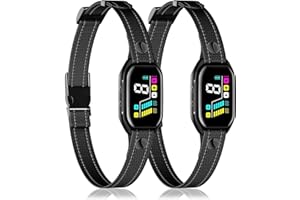 WISAFOI [2025 New Tech] 2 Pack Smart Bark Collar with Bark Tracking for Large Medium Small Dogs 8-130lbs, Rechargeable Anti Barking Training Collar with 9 Adjustable Sensitivity & 4 Shock Levels (Black)