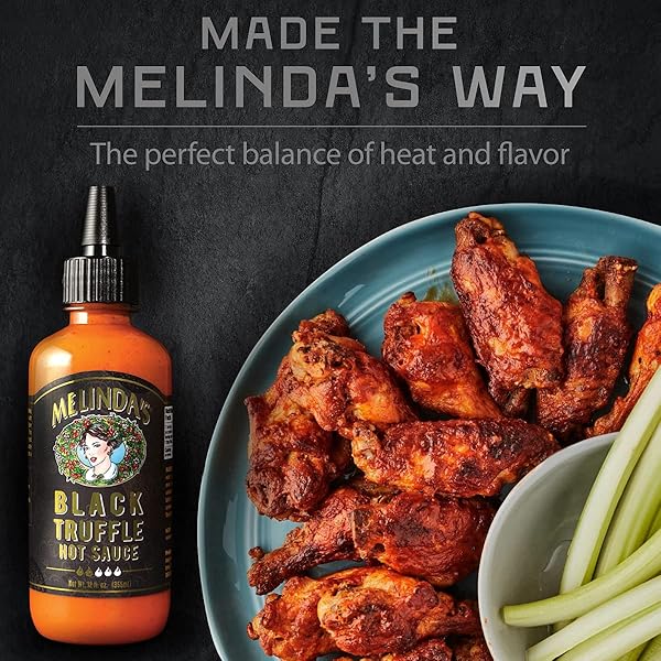 MELINDA’S BLACK TRUFFLE HOT SAUCE – GOURMET TRUFFLE HOT SAUCE MADE WITH FRESH INGREDIENTS, ITALIAN BLACK TRUFFLES, CAYENNE PEPPERS, GARLIC & COLOMBIAN HONEY – KETO, NO SUGAR, NO CARBS -12 OZ, 1 PACK