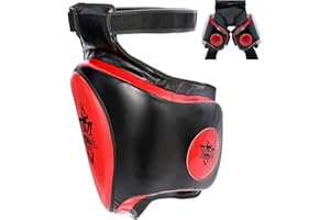 Groin & Thigh Guard Set for Muay Thai/MMA - 3.94in Shock Absorption Pads | Adjustable Straps & Multi-Layer Protection (23.6in