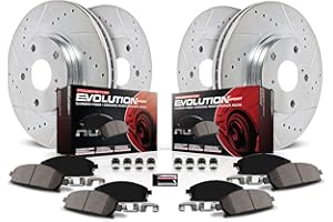 Power Stop K4461 Front and Rear Z23 Carbon Fiber Brake Pads with Drilled & Slotted Brake Rotors Kit