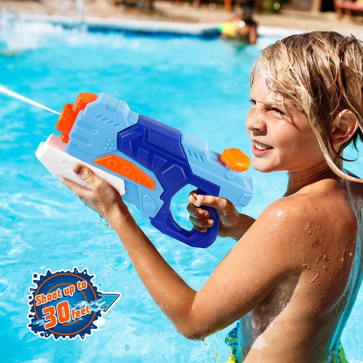 D-FantiX Water Guns 2 Pack, Super Water Blaster Soaker Squirt Guns 550CC Long Range Summer Swimming Pool Beach Party Favors Water Outdoor Toy for Kids Adults Boy Girl: Toys & Games