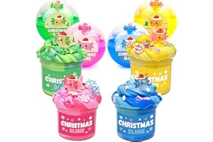 WUJYLY Christmas Slime Kit-4 Butter Slime Christmas Stocking Stuffers, Soft, Stretchy, Axolotl Slime Party Favors for Girls, Boys, and Kids - Holiday, Birthday, Classroom Gifts