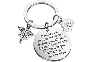 FEELMEM BSN Graduation Gift Behind You All Your Memories Keychain BSN Nurse Gifts
