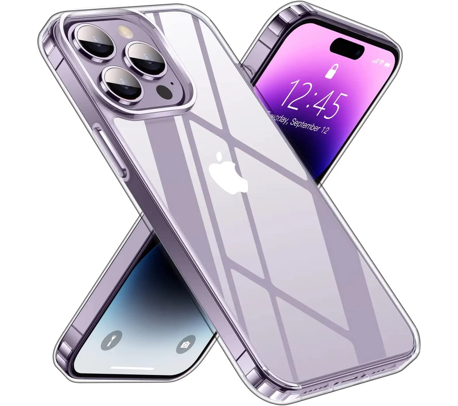 NWNK13 For iPhone 14 Pro Max Case Crystal Clear Slim Fit Front & Back 360° Case Built-in Screen Protector Transparent Full Body Silicone Gel Mobile Phone Cover for iPhone 14 Pro Max [ 6.7 inch ]