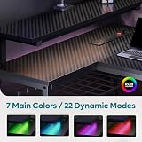 Bestier 58 Inch L-Shaped Gaming Desk with RGB Lights and Outlets view 6