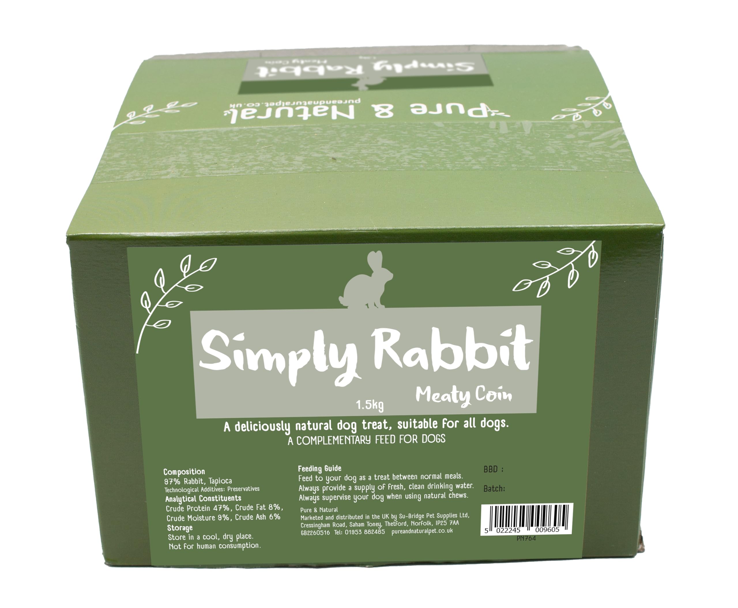 Pure & Natural Meaty Coins - Grain Free Dog Treats in 9 Flavours | Natural Training Treats for Dogs Healthy Dog Chews & Jerky for Dogs - Rabbit, 1.5kg