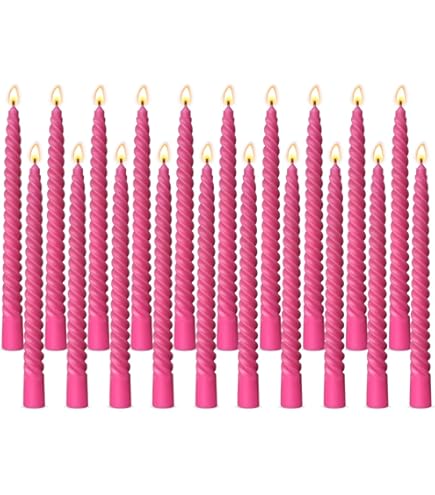 Spiral Taper Candle Pink Candlesticks,10 INCH Colored Candle Stick Long