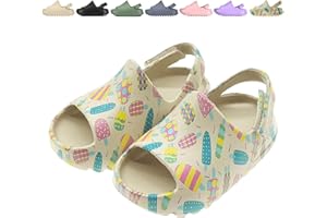 AIMINUO Toddler Little Kids Slides Sandals for Boys Girls Summer Slip-On Slide Slippers Sandals for Baby Kid Anti-slip Water Shoes