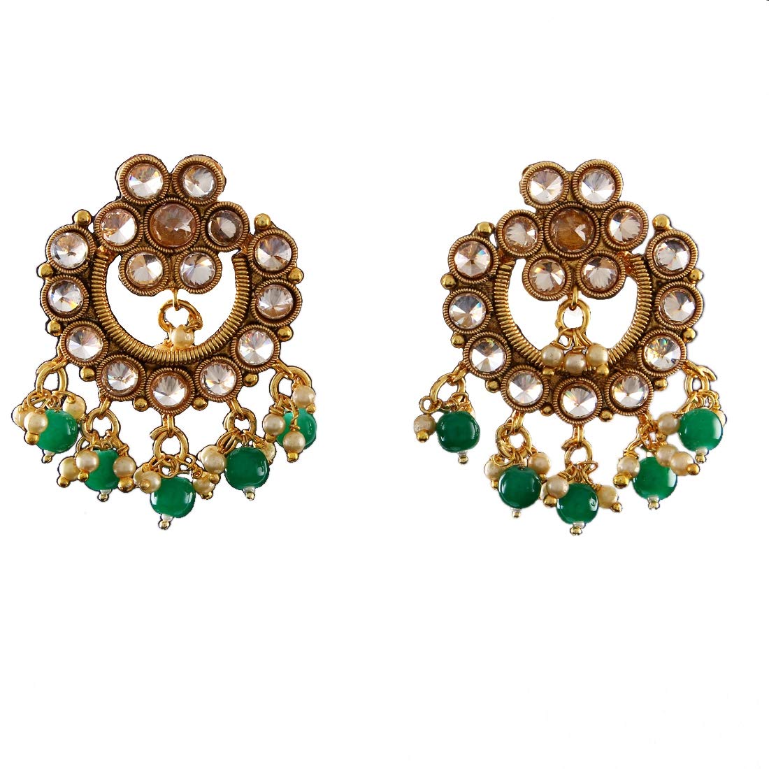 Buy 55CaratRoyal Design Chandbali Earrings Gold Plated Indian