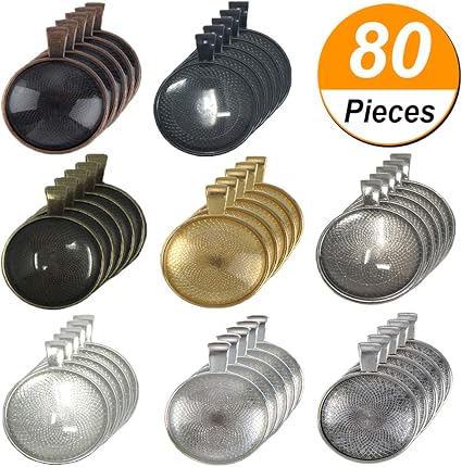 Aybloom 9 Colors Pendant Trays 45 Pieces Round Bezel ...