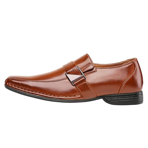Square Toe Casual Dress Shoes Bruno Marc Men's Giorgio Leather Lined Dress  Loafers - Comfort Slip-On Shoes With Cushioned Footbed Square Toe Loafers  Men