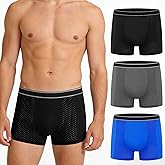 Men's Incontinence Underwear - Upgraded 200ml Absorbency Leakproof Boxer Briefs with Front-to-Rear Leak Protection - Washable Reusable Cotton Incontinence Briefs for Men Heavy Flow Bladder Leak 3 Pack