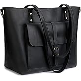 S-ZONE Women Vintage Genuine Leather Tote Bag Large Shoulder Purse Work Handbag