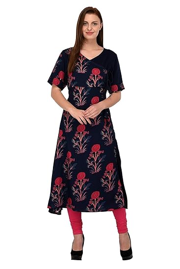 Navabi Export Womens Rayon A-Line Multi Color Kurta (VF-KU-83)