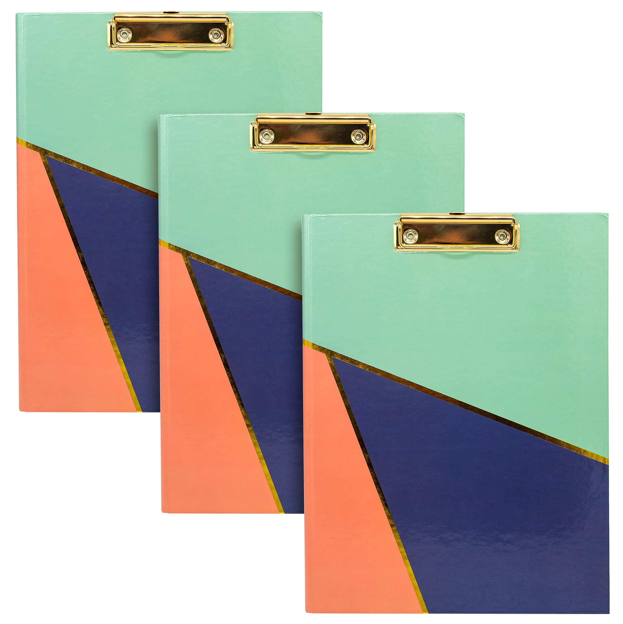 Pukka Pad, Fashion A4 Padfolio Clipboard - Includes Refill Pad and Inner Pocket - Geometric, Pack of 3