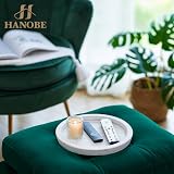 Hanobe Round Wooden Coffee Table Tray 11.2 Inch Distressed White Rustic Decor view 7