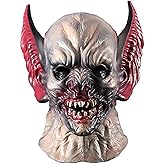 Scary Halloween Mask, Terror Ghost Devil Face With Long Ears Realistic Face Caps Mask for Adult Party Cosplay Costume Horror Halloween Party Decoration Props