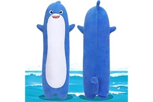 Sprinqdawin Large Shark Stuffed Animal,20” Long Shark Plush,Cute Plushies Animals Body Pillow,Kawaii Big Plush Toys Animal Gifts,Anime Sleeping Hugging Pillow Cushion for Kids Adults Birthday