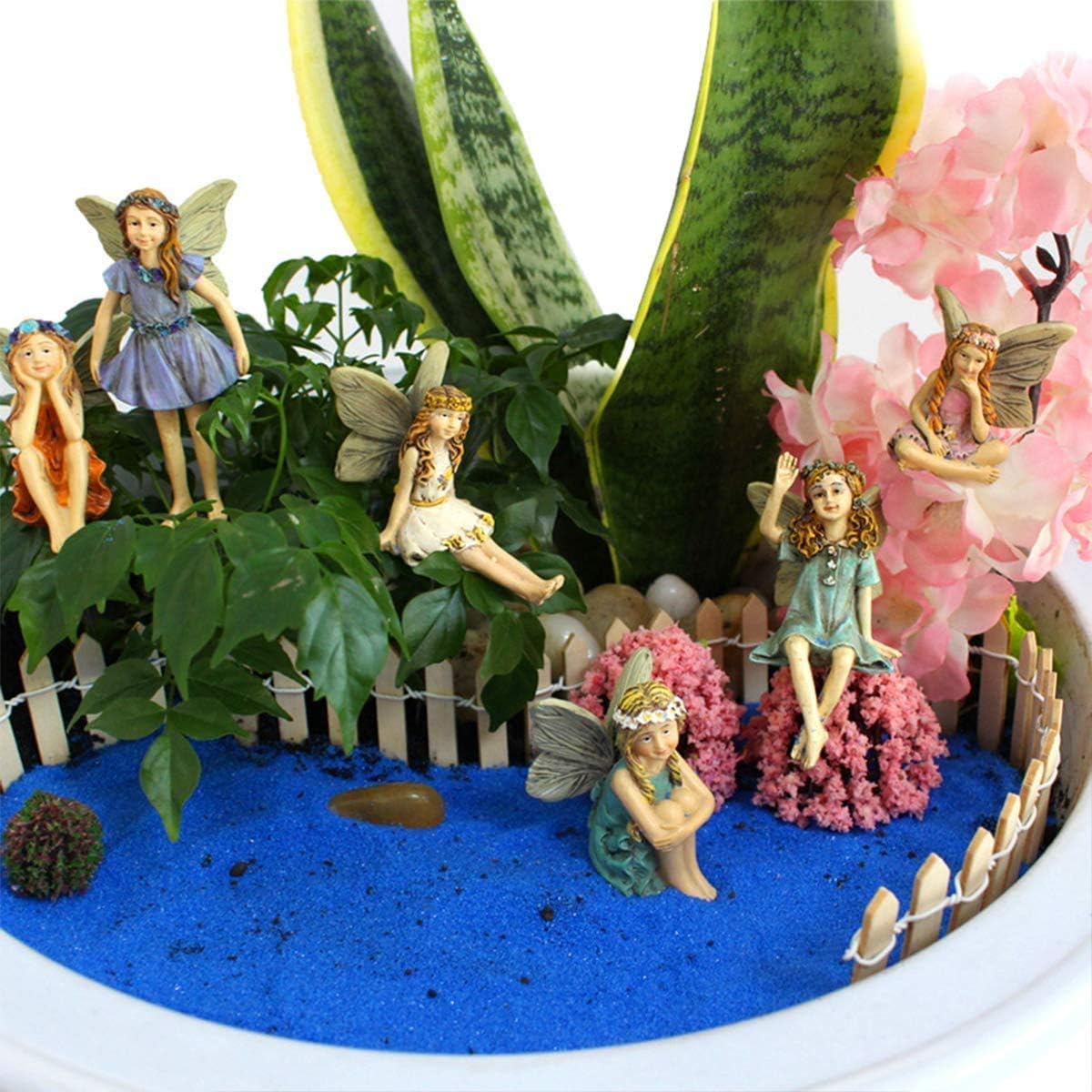 XILETU Miniature Fairies with Stable Stakes - 6 Different Fairies Patio Decor & Garden Ornaments Party Supplies Yard Stakes Decorative for Outdoor Christmas: Garden & Outdoor