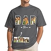 NAZENTI Personalized for Dad - Custom Photo for Dad Shirt, Custom Family Portrait Shirt for Papa Tees