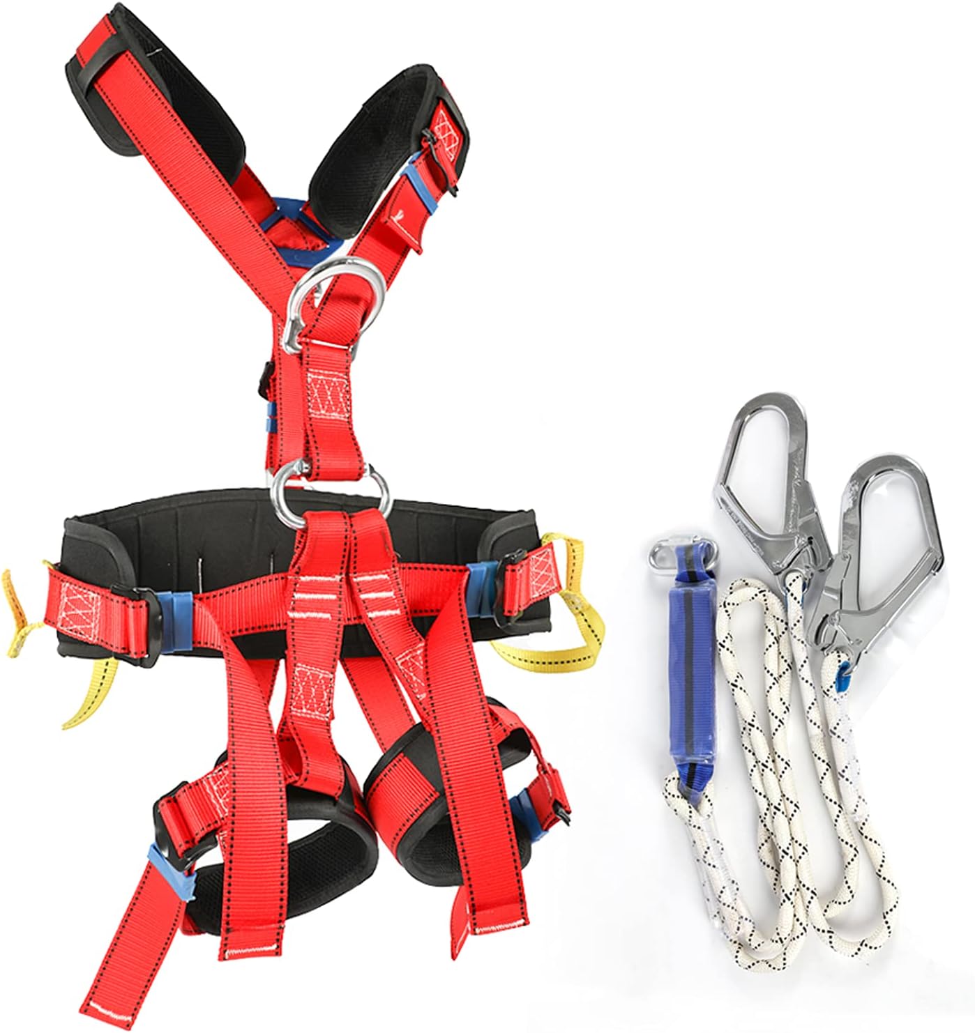 DIYAREA Thicken Climbing Harness, Wider Full Body Belt with Safety Rope Adjustable Protect Waist Harness for Rock Climbing Mountaineering Fire Rescuing Rappelling Tree Climbing : Sports & Outdoors
