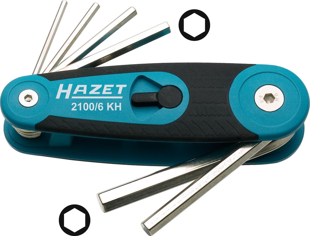 HAZET 2100/6KH Hexagon Profile Offset Screwdriver Set - Nickel-Plated