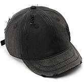 Women's Short Brim Washed Distressed Vintage Baseball Cap Trendy Unconstructed Dad Hat for Men Women Headwear