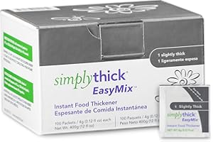 SIMPLY THICK SimplyThick EasyMix | 100 Count of 4g Individual Packets | Gel Thickener for those with Dysphagia & Swallowing Disorders | Creates An IDDSI Level 1 - Slightly Thick Consistency