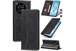 Jasonyu Flip Wallet Case for OnePlus 12R,Leather Magnetic Folio Cover with Card Holder,Kickstand - TPU Shockproof Durable Protective Phone Case,Black