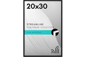 Americanflat 20x30 Poster Frame with Polished Plexiglass - Streamline Collection - Thin Border Picture Frame for Wall Display - Hanging Hardware Included - Black