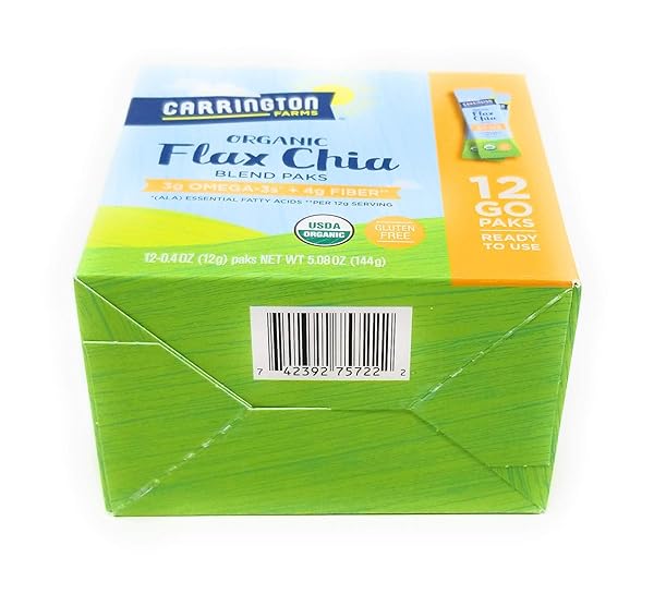 CARRINGTON FARMS READY-TO-EAT ORGANIC FLAX CHIA PAKS 12 PKTS